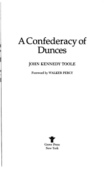 A Confederacy of Dunces