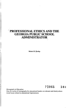 Professional Ethics and the Georgia Public School Administrator